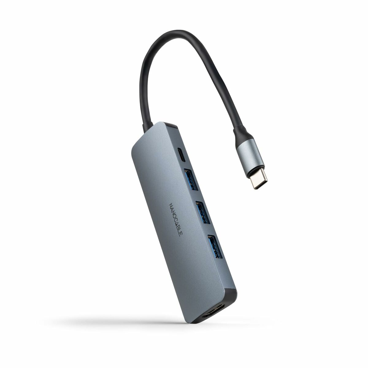 Hub USB-C NANOCABLE 3 Porte USB-A + HDMI + USB-C PD Grigio