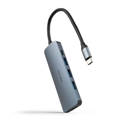 Hub USB-C NANOCABLE 3 Porte USB-A + HDMI + USB-C PD Grigio