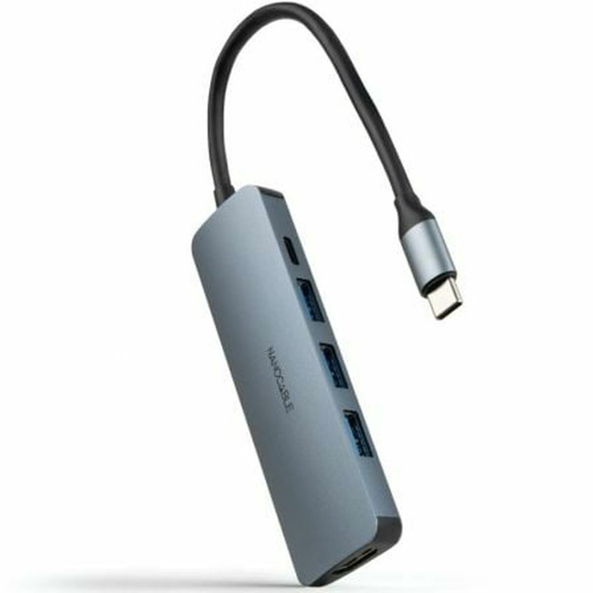 Hub USB-C NANOCABLE 3 Porte USB-A + HDMI + USB-C PD Grigio