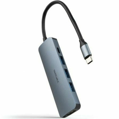 Hub USB-C NANOCABLE 3 Porte USB-A + HDMI + USB-C PD Grigio