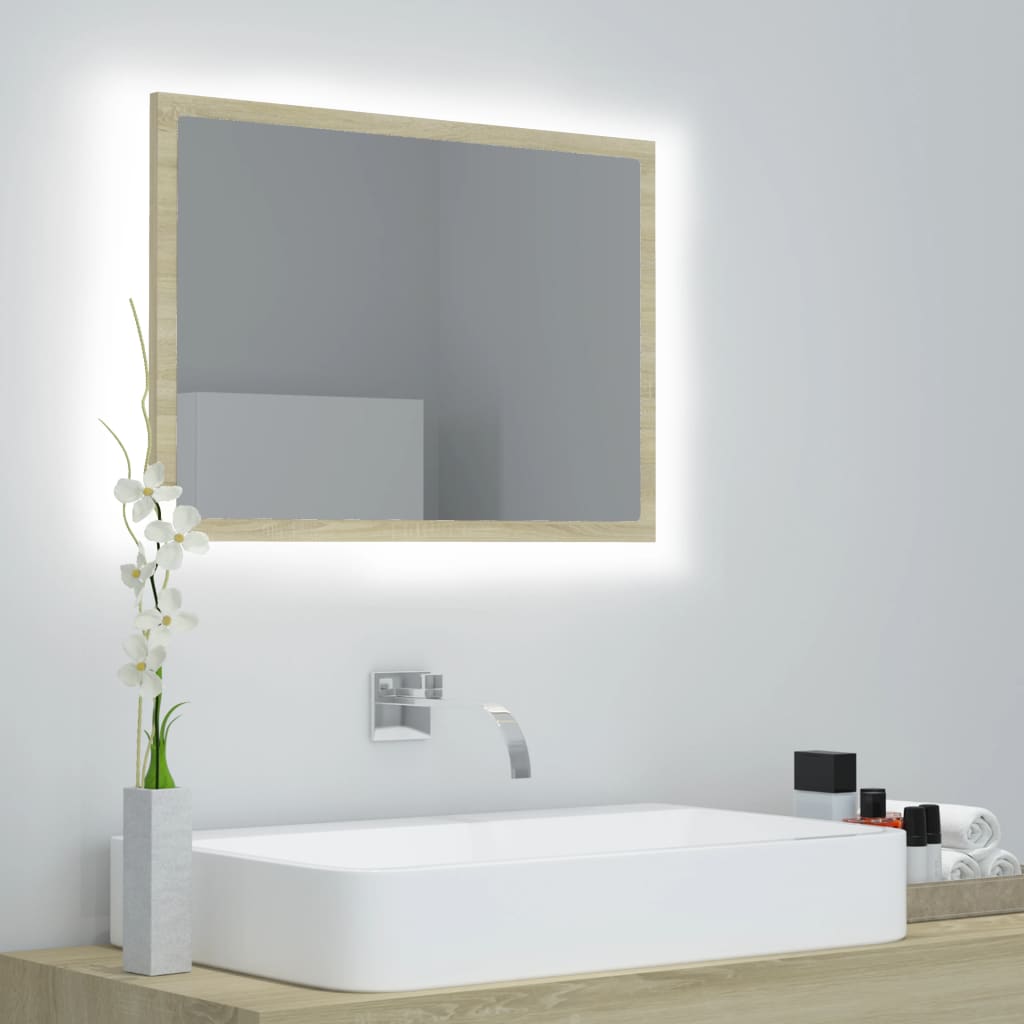 Specchio da Bagno LED vidaXL con Illuminazione a Parete