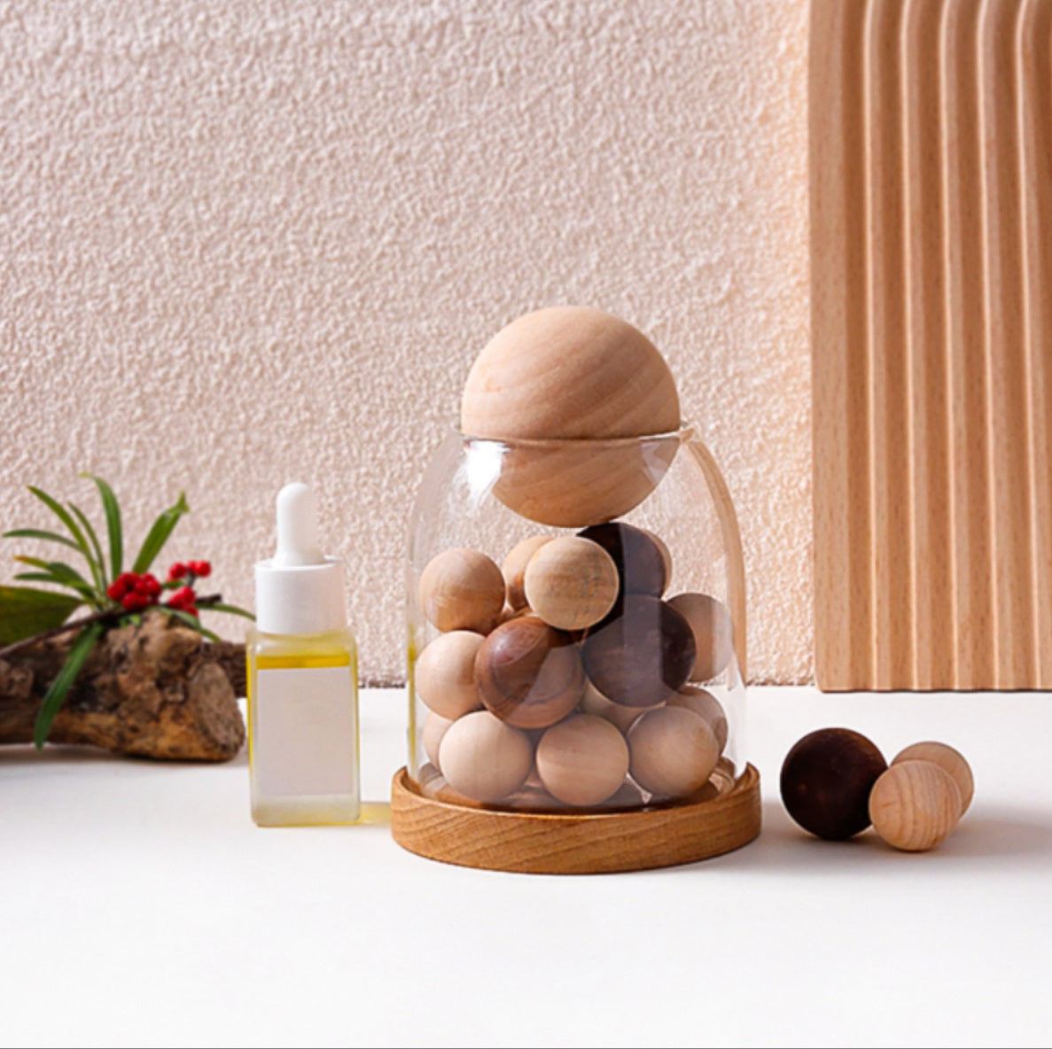 Diffusore di Oli Essenziali Pearl Wood in Legno Naturale