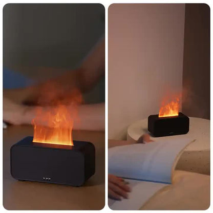 Diffusore Aromi NNEDSZ Nero con Timer e Simulazione Fiamma USB